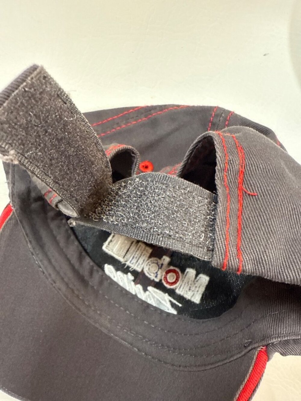 Mobil 1 Racing Adjustable Cotton Hat Gray Red Embroidery Stitching - Picture 7 of 7